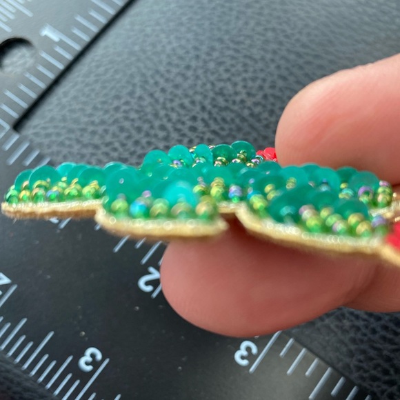 Gorgeous Blooming Saguaro Cactus Seed Beaded Earrings felt backed new - Picture 4 of 10